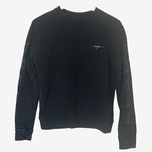 OFF-WHITE 3D Line Diag Arrows Logo Sweatshirt in Washed Black, Size Small